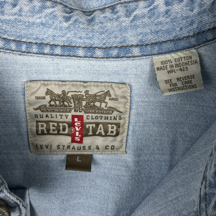 Levi's Red Tab Long Sleeve Denim Shirt, Men's Size L cotton blue type Vintage Second Hand