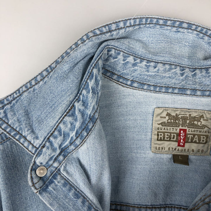 Levi's Red Tab Long Sleeve Denim Shirt, Men's Size L cotton blue type Vintage Second Hand
