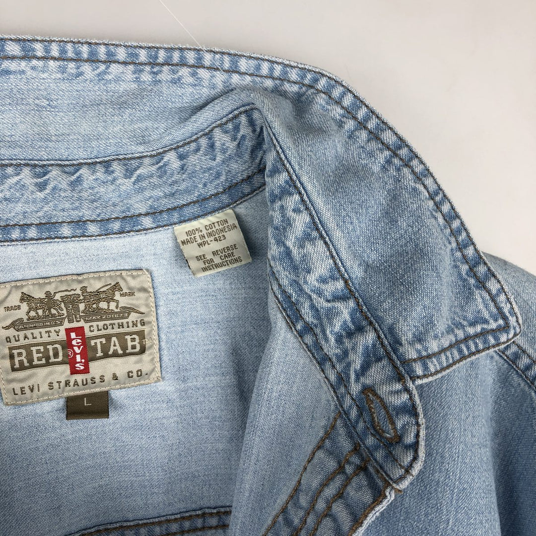 Levi's Red Tab Long Sleeve Denim Shirt, Men's Size L cotton blue type Vintage Second Hand