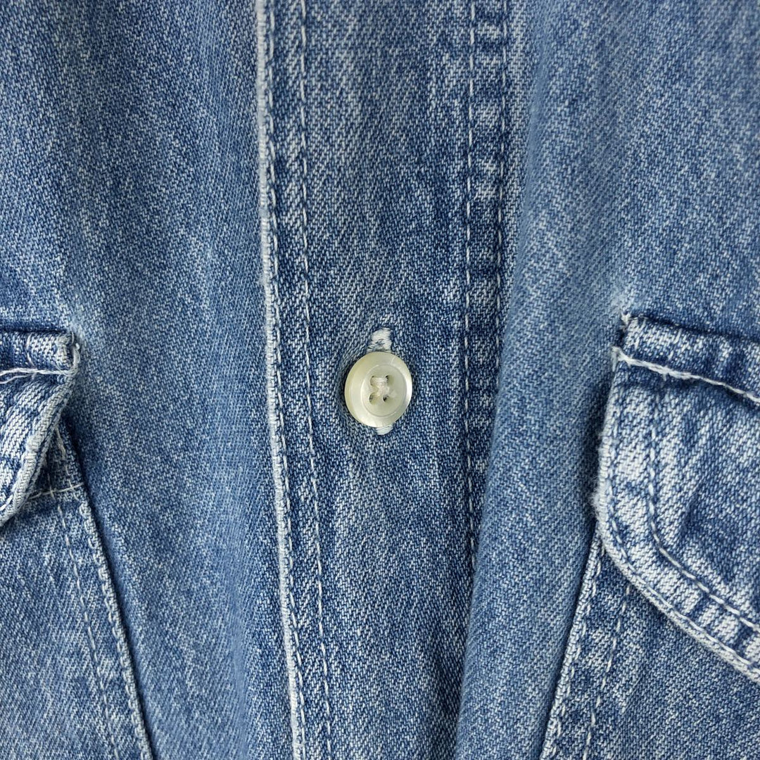 90'S GAP Old Gap Long Sleeve Button Down Denim Shirt Men's M Size Vintage cotton blue type Vintage Second Hand