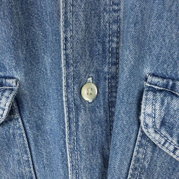 90'S GAP Old Gap Long Sleeve Button Down Denim Shirt Men's M Size Vintage cotton blue type Vintage Second Hand