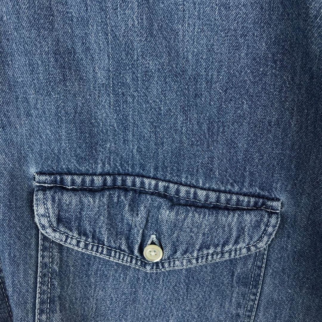 90'S GAP Old Gap Long Sleeve Button Down Denim Shirt Men's M Size Vintage cotton blue type Vintage Second Hand