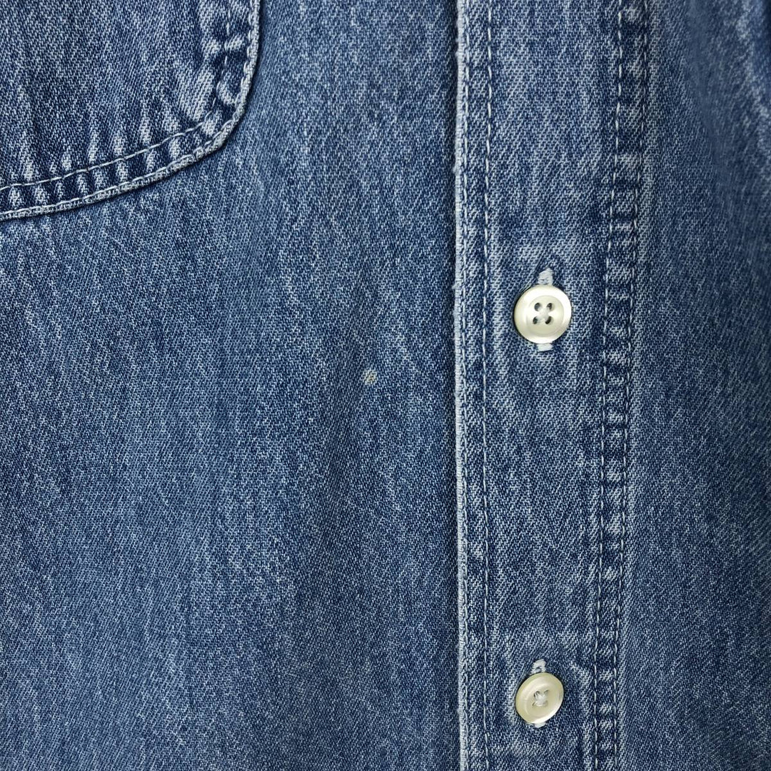 90'S GAP Old Gap Long Sleeve Button Down Denim Shirt Men's M Size Vintage cotton blue type Vintage Second Hand