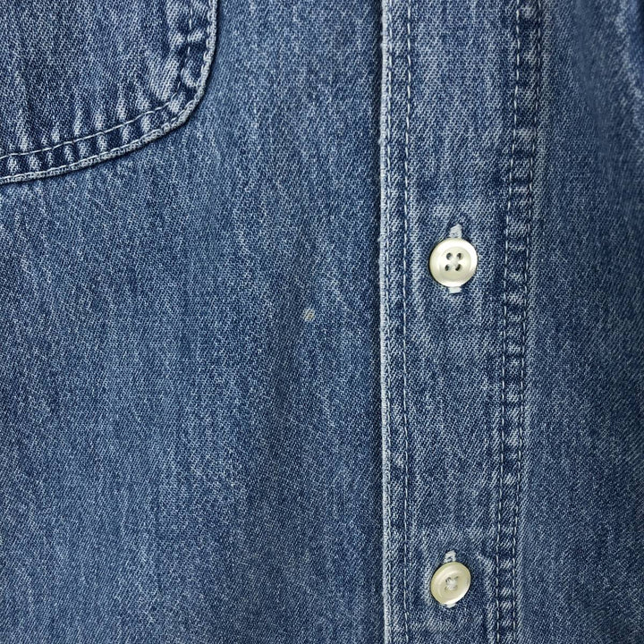 90'S GAP Old Gap Long Sleeve Button Down Denim Shirt Men's M Size Vintage cotton blue type Vintage Second Hand