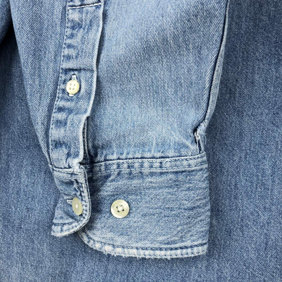 90'S GAP Old Gap Long Sleeve Button Down Denim Shirt Men's M Size Vintage cotton blue type Vintage Second Hand
