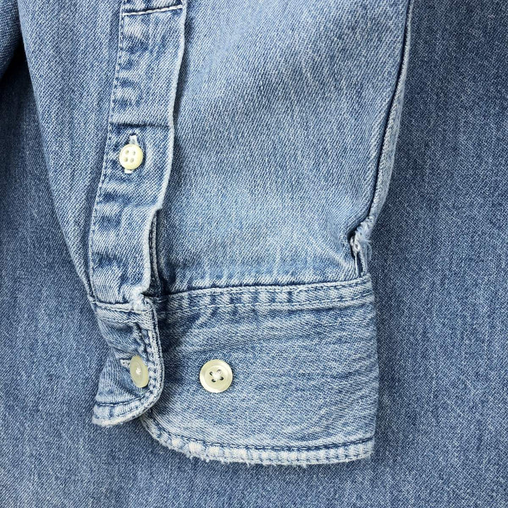 90'S GAP Old Gap Long Sleeve Button Down Denim Shirt Men's M Size Vintage cotton blue type Vintage Second Hand