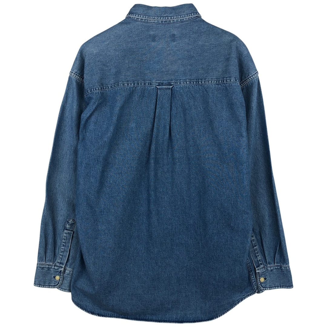 Ralph Lauren Chaps long-sleeved button-down denim shirt, men's size M cotton blue type Vintage Second Hand