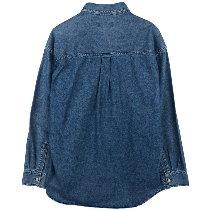Ralph Lauren Chaps long-sleeved button-down denim shirt, men's size M cotton blue type Vintage Second Hand
