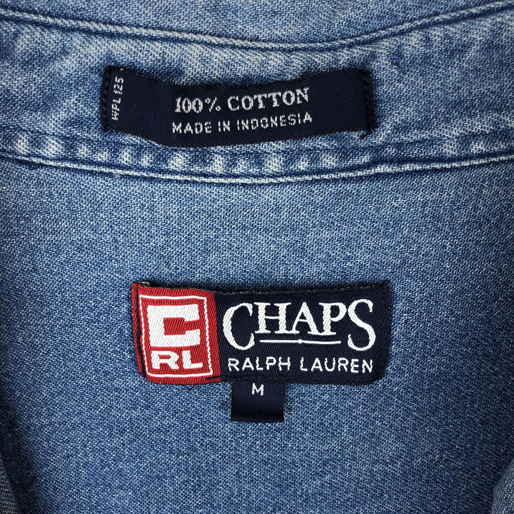 Ralph Lauren Chaps long-sleeved button-down denim shirt, men's size M cotton blue type Vintage Second Hand