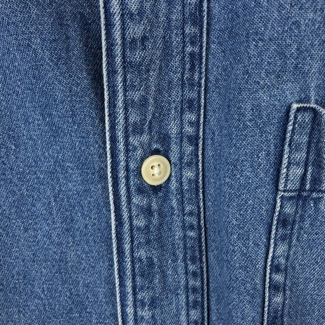 Ralph Lauren Chaps long-sleeved button-down denim shirt, men's size M cotton blue type Vintage Second Hand