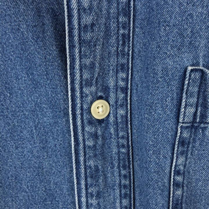 Ralph Lauren Chaps long-sleeved button-down denim shirt, men's size M cotton blue type Vintage Second Hand
