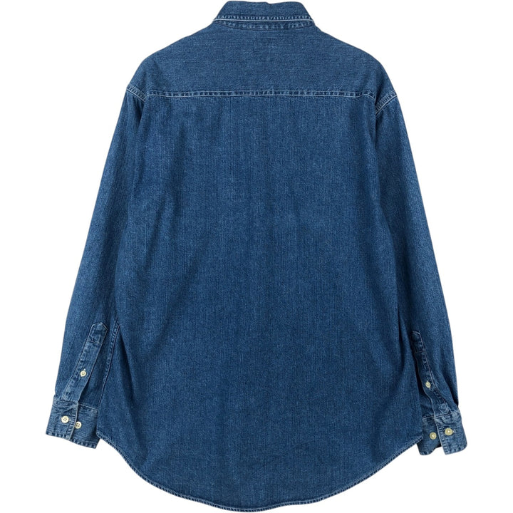 90'S GAP (Old GAP) Long-Sleeve Denim Shirt, Men's Size M (Equivalent), Vintage cotton blue type Vintage Second Hand