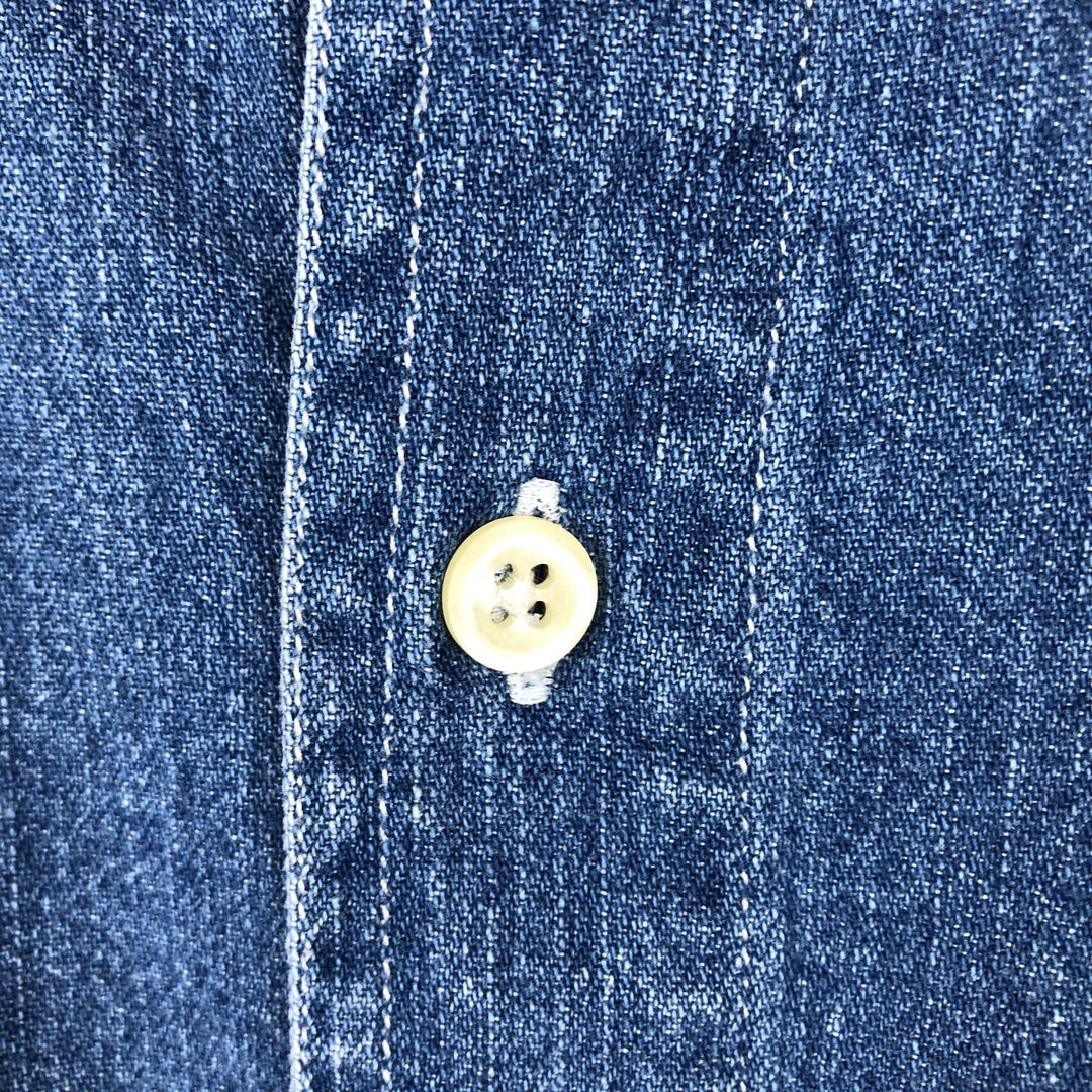 90'S GAP (Old GAP) Long-Sleeve Denim Shirt, Men's Size M (Equivalent), Vintage cotton blue type Vintage Second Hand