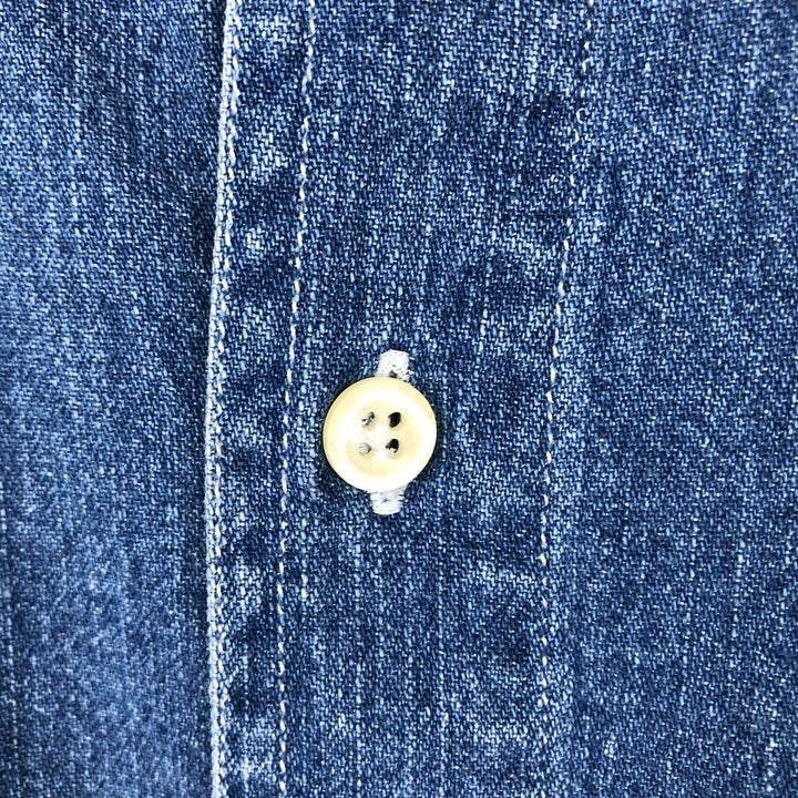 90'S GAP (Old GAP) Long-Sleeve Denim Shirt, Men's Size M (Equivalent), Vintage cotton blue type Vintage Second Hand