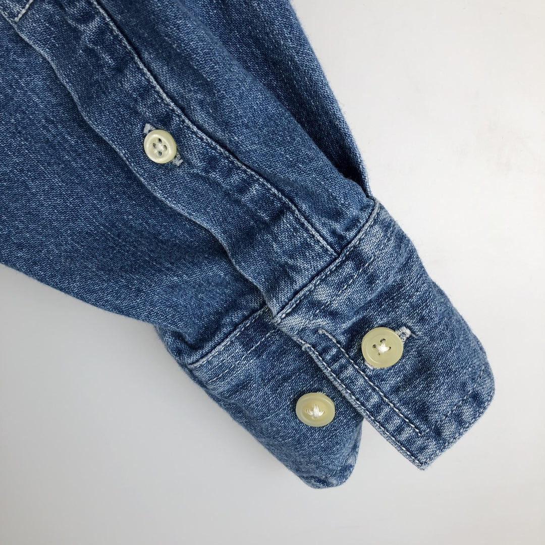 90'S GAP (Old GAP) Long-Sleeve Denim Shirt, Men's Size M (Equivalent), Vintage cotton blue type Vintage Second Hand