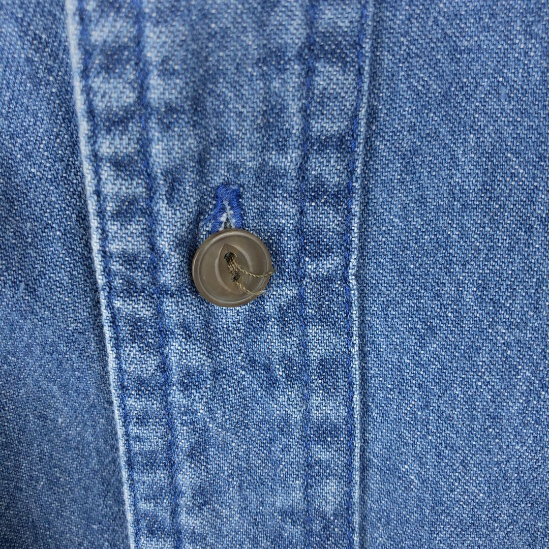 80'S Ralph Lauren CHAPS long sleeve button down denim shirt men's size L vintage cotton blue type Vintage Second Hand