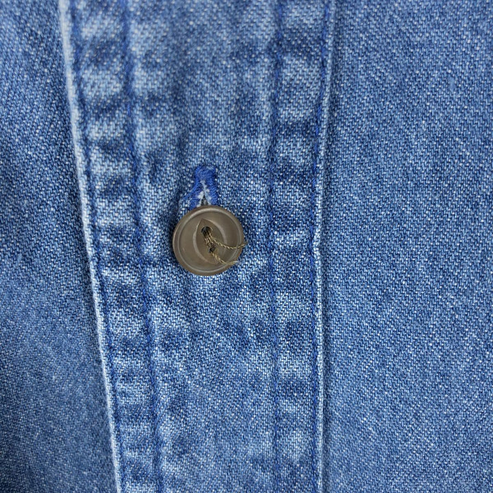 80'S Ralph Lauren CHAPS long sleeve button down denim shirt men's size L vintage cotton blue type Vintage Second Hand