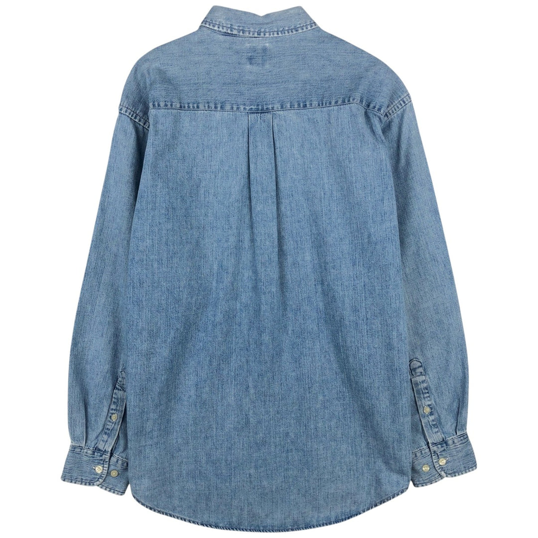 90'S GAP Old Gap Long Sleeve Button Down Denim Shirt Men's M Size Vintage cotton blue type Vintage Second Hand