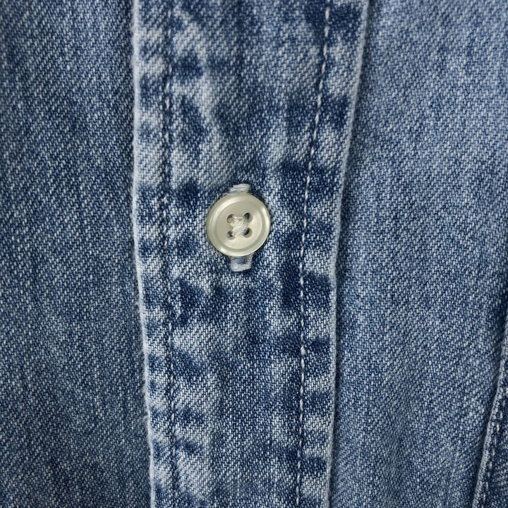 90'S GAP Old Gap Long Sleeve Button Down Denim Shirt Men's M Size Vintage cotton blue type Vintage Second Hand