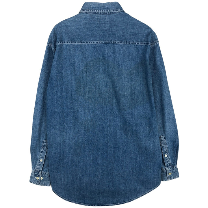 90'S GAP (Old GAP) Long-Sleeve Denim Shirt, Men's Size M (Equivalent), Vintage cotton blue type Vintage Second Hand