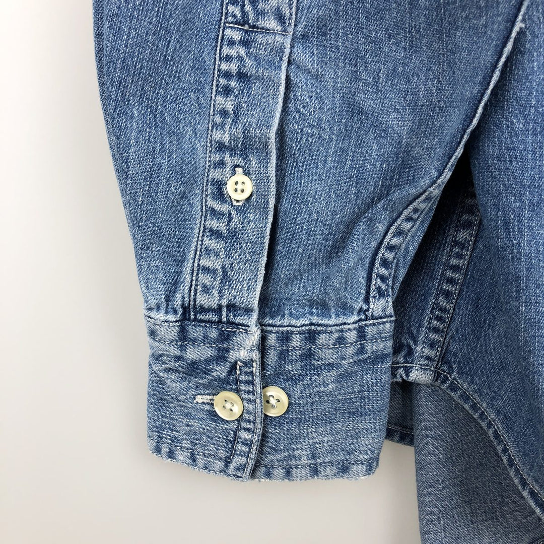 90'S GAP (Old GAP) Long-Sleeve Denim Shirt, Men's Size M (Equivalent), Vintage cotton blue type Vintage Second Hand