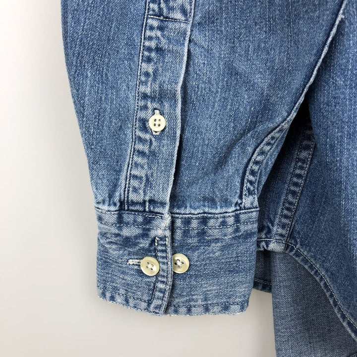 90'S GAP (Old GAP) Long-Sleeve Denim Shirt, Men's Size M (Equivalent), Vintage cotton blue type Vintage Second Hand