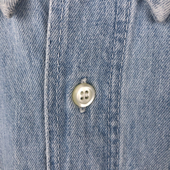 90'S GAP Vintage Long Sleeve Button-Down Denim Shirt, Men's Size L cotton Blue type light blue Vintage Second Hand