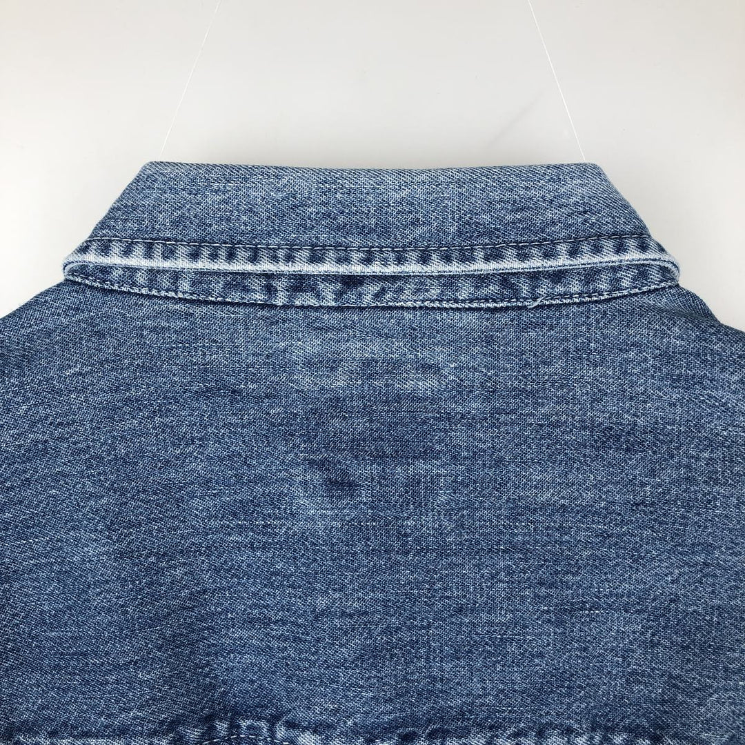 90'S GAP Vintage Long Sleeve Button-Down Denim Shirt, Men's Size L cotton blue type Vintage Second Hand