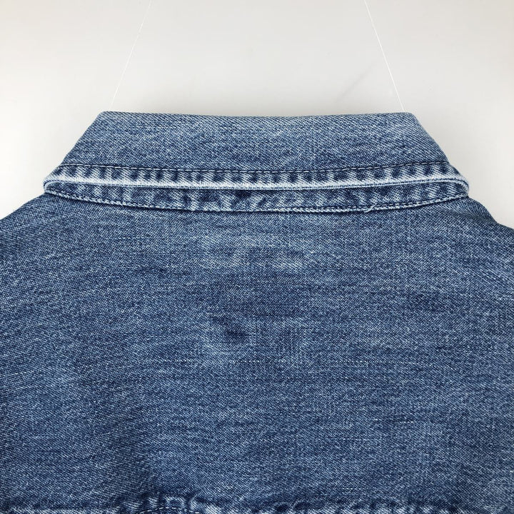 90'S GAP Vintage Long Sleeve Button-Down Denim Shirt, Men's Size L cotton blue type Vintage Second Hand