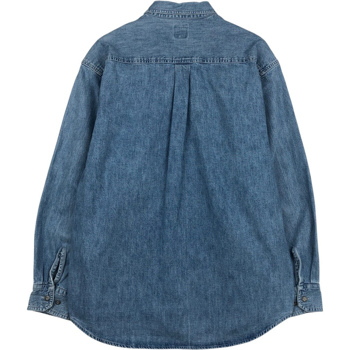 90'S GAP DENIM Vintage Long Sleeve Denim Shirt, Men's Size L cotton blue type Vintage Second Hand