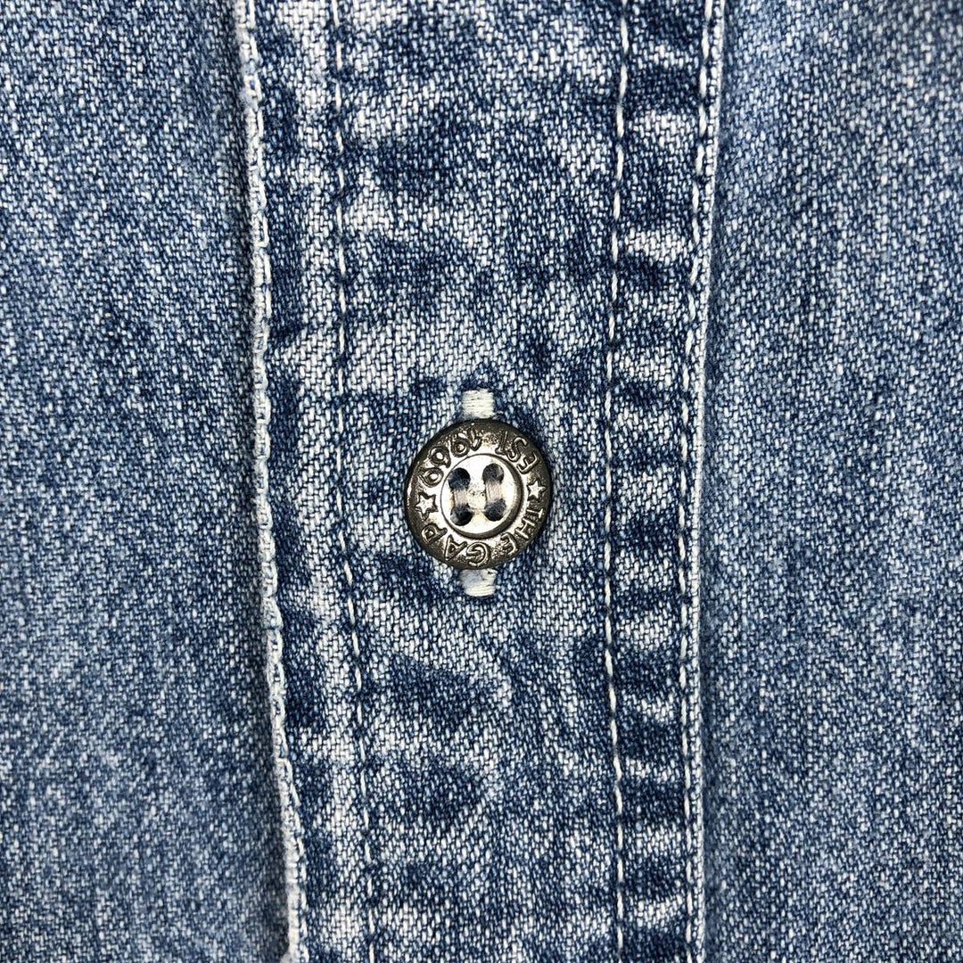 90'S GAP DENIM Vintage Long Sleeve Denim Shirt, Men's Size L cotton blue type Vintage Second Hand