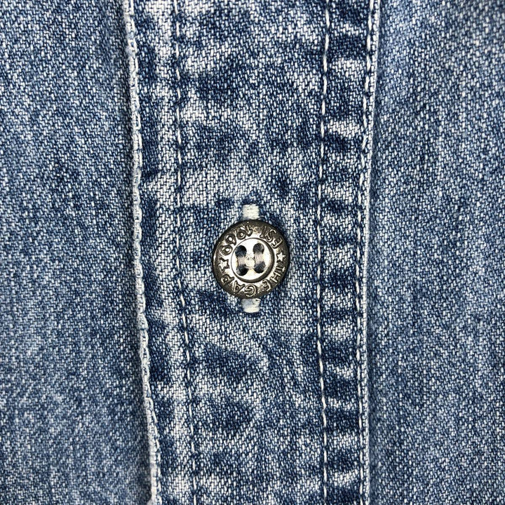90'S GAP DENIM Vintage Long Sleeve Denim Shirt, Men's Size L cotton blue type Vintage Second Hand