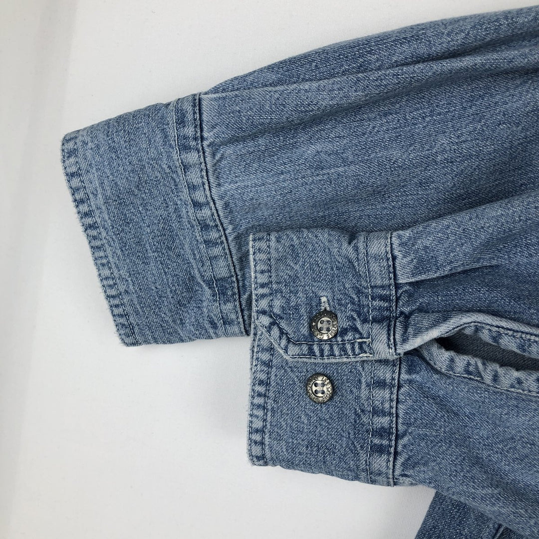 90'S GAP DENIM Vintage Long Sleeve Denim Shirt, Men's Size L cotton blue type Vintage Second Hand
