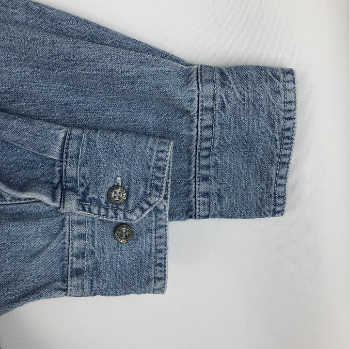 90'S GAP DENIM Vintage Long Sleeve Denim Shirt, Men's Size L cotton blue type Vintage Second Hand