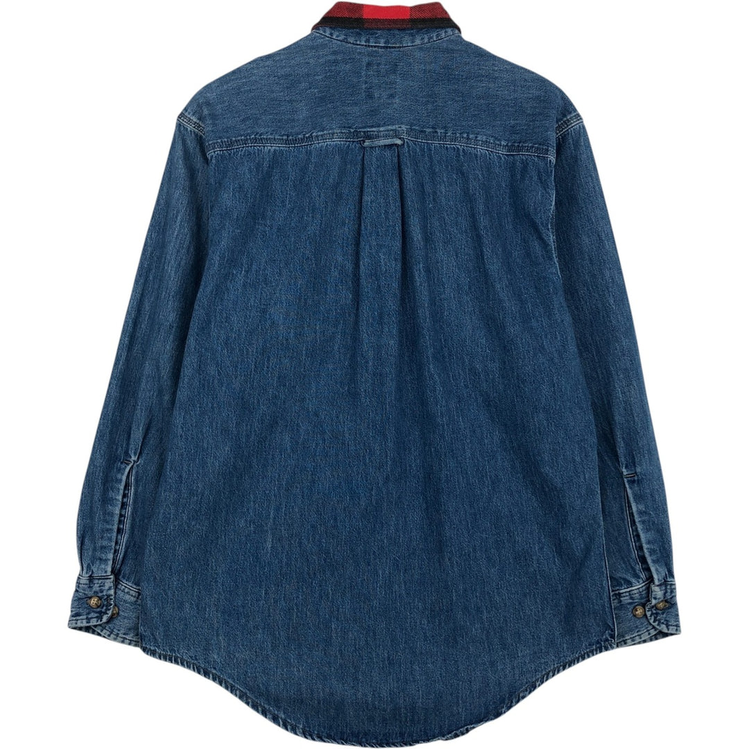 90'S GAP (Old GAP) Long-Sleeve Denim Shirt, Made in USA, Men's Size S (Equivalent), Vintage cotton blue type Vintage Second Hand