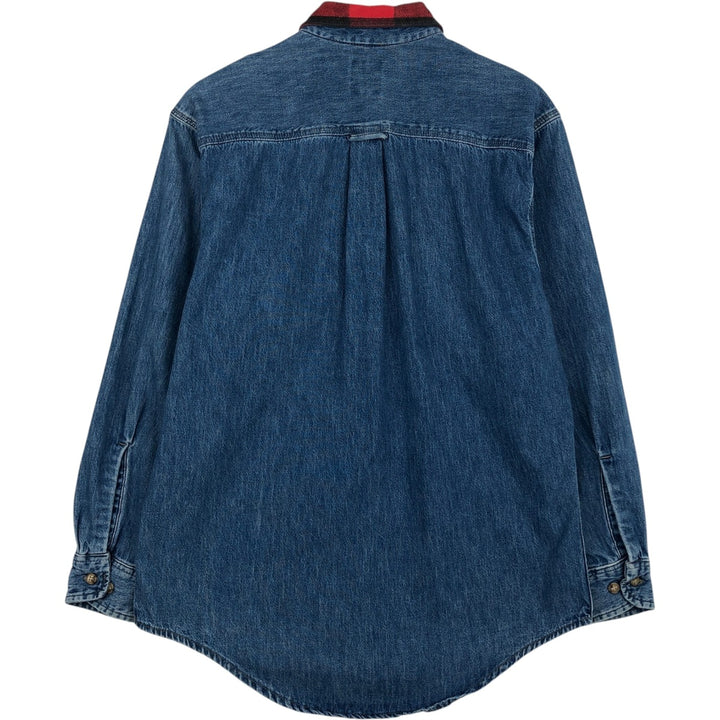 90'S GAP (Old GAP) Long-Sleeve Denim Shirt, Made in USA, Men's Size S (Equivalent), Vintage cotton blue type Vintage Second Hand
