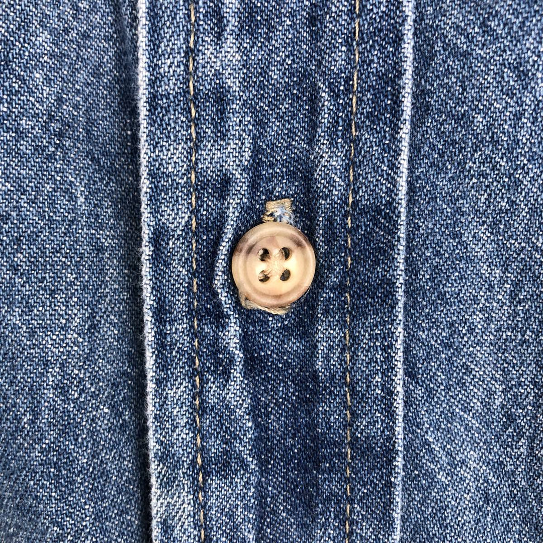 90'S GAP (Old GAP) Long-Sleeve Denim Shirt, Made in USA, Men's Size S (Equivalent), Vintage cotton blue type Vintage Second Hand