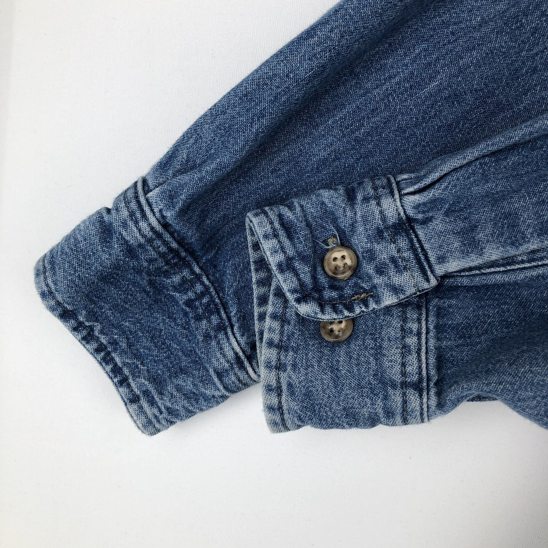 90'S GAP (Old GAP) Long-Sleeve Denim Shirt, Made in USA, Men's Size S (Equivalent), Vintage cotton blue type Vintage Second Hand