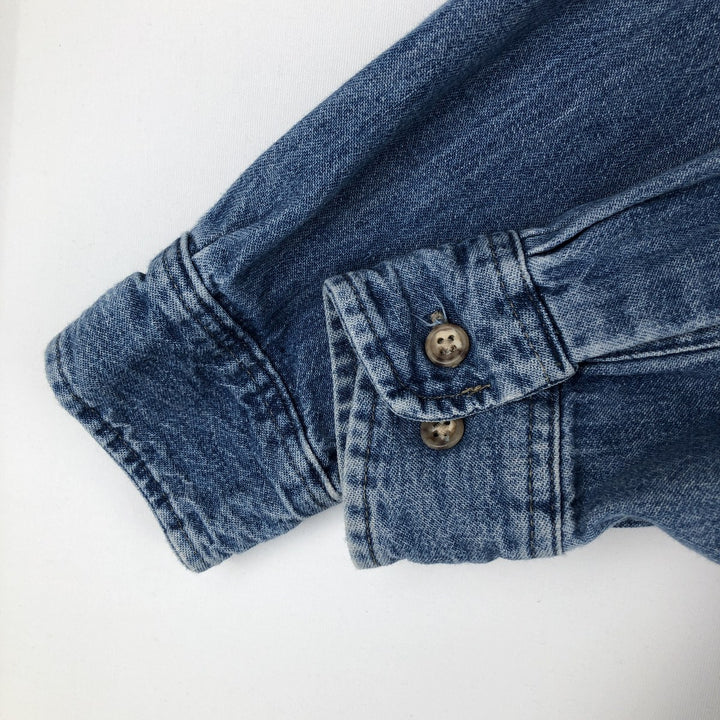 90'S GAP (Old GAP) Long-Sleeve Denim Shirt, Made in USA, Men's Size S (Equivalent), Vintage cotton blue type Vintage Second Hand
