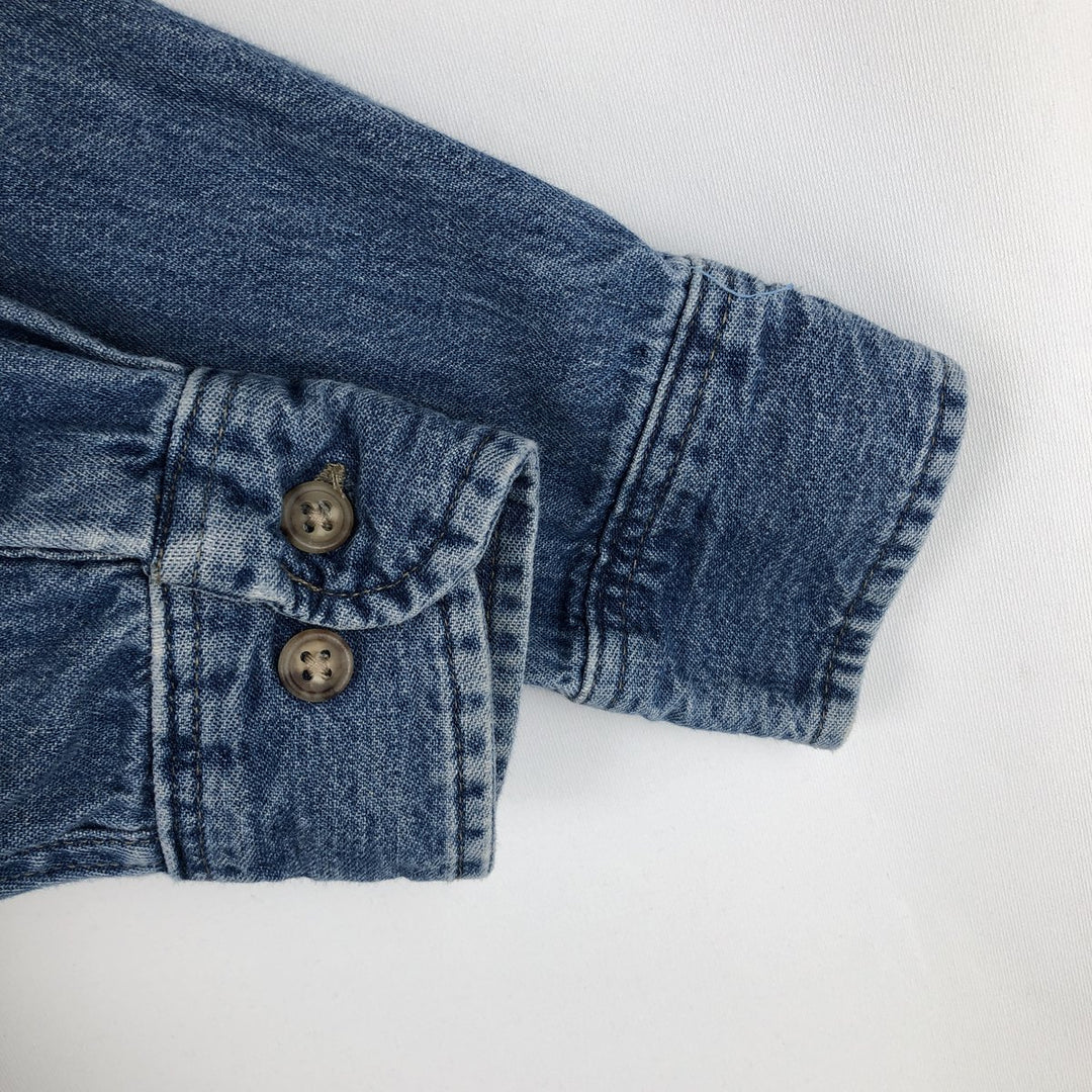 90'S GAP (Old GAP) Long-Sleeve Denim Shirt, Made in USA, Men's Size S (Equivalent), Vintage cotton blue type Vintage Second Hand