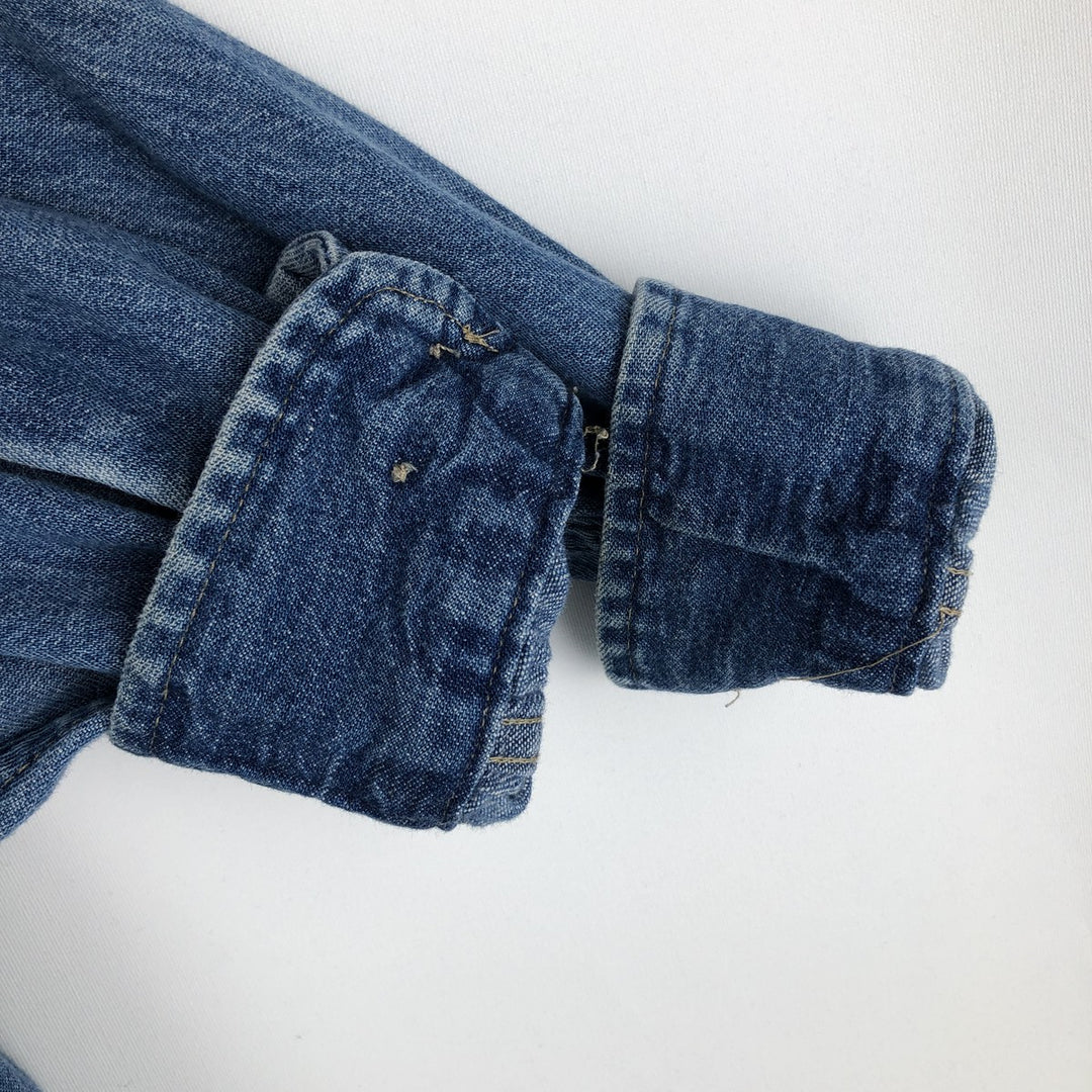 90'S GAP (Old GAP) Long-Sleeve Denim Shirt, Made in USA, Men's Size S (Equivalent), Vintage cotton blue type Vintage Second Hand
