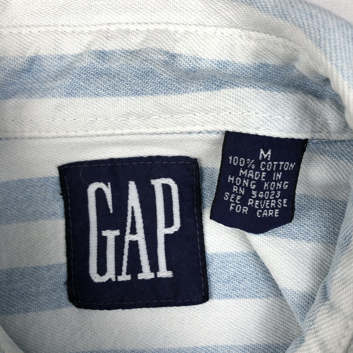 90'S GAP Old Gap Stripe Pattern Long-Sleeve Denim Shirt, Men's Size M (Equivalent) Vintage cotton Blue type light blue Vintage Second Hand