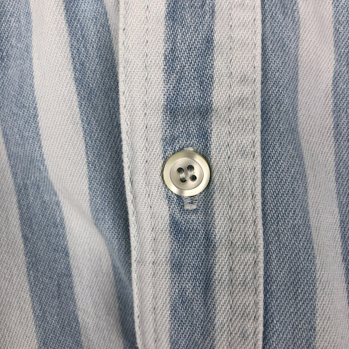 90'S GAP Old Gap Stripe Pattern Long-Sleeve Denim Shirt, Men's Size M (Equivalent) Vintage cotton Blue type light blue Vintage Second Hand