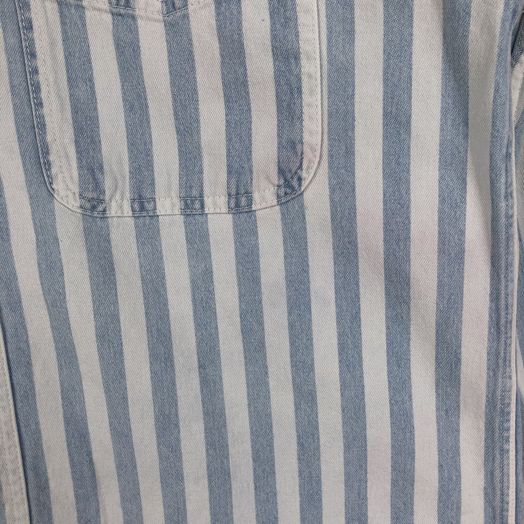 90'S GAP Old Gap Stripe Pattern Long-Sleeve Denim Shirt, Men's Size M (Equivalent) Vintage cotton Blue type light blue Vintage Second Hand