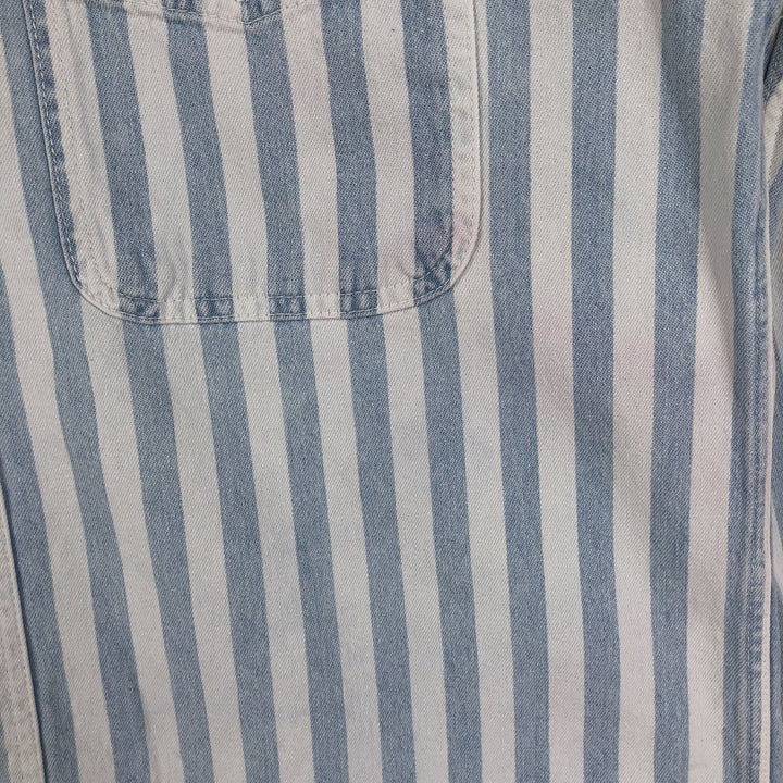 90'S GAP Old Gap Stripe Pattern Long-Sleeve Denim Shirt, Men's Size M (Equivalent) Vintage cotton Blue type light blue Vintage Second Hand