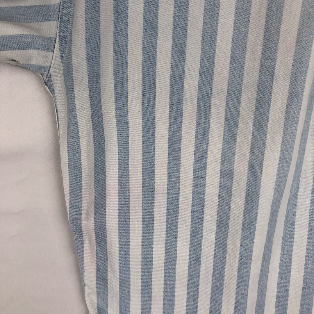 90'S GAP Old Gap Stripe Pattern Long-Sleeve Denim Shirt, Men's Size M (Equivalent) Vintage cotton Blue type light blue Vintage Second Hand