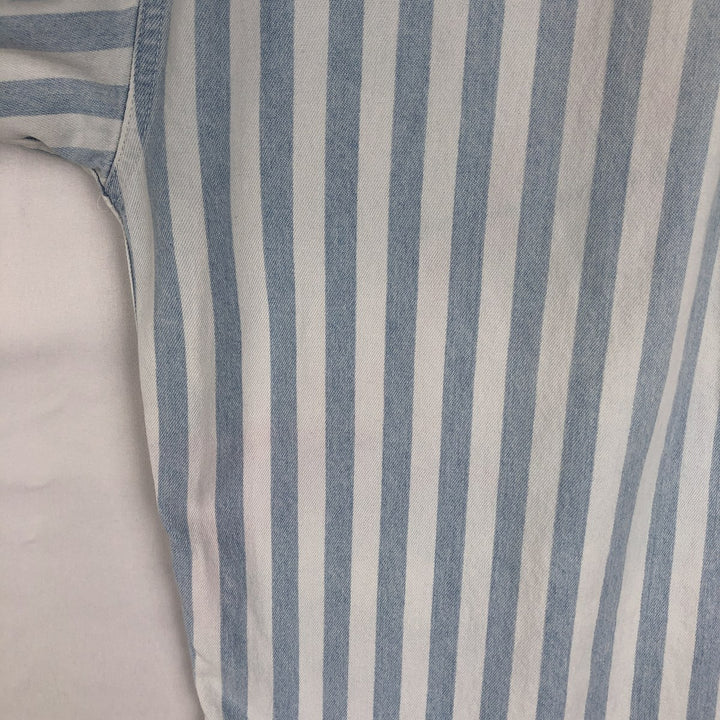90'S GAP Old Gap Stripe Pattern Long-Sleeve Denim Shirt, Men's Size M (Equivalent) Vintage cotton Blue type light blue Vintage Second Hand