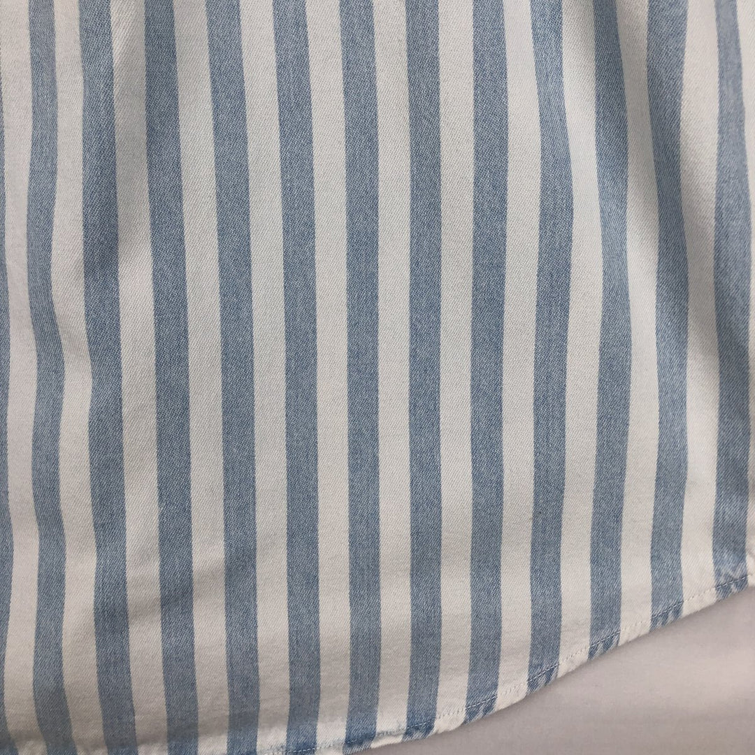 90'S GAP Old Gap Stripe Pattern Long-Sleeve Denim Shirt, Men's Size M (Equivalent) Vintage cotton Blue type light blue Vintage Second Hand