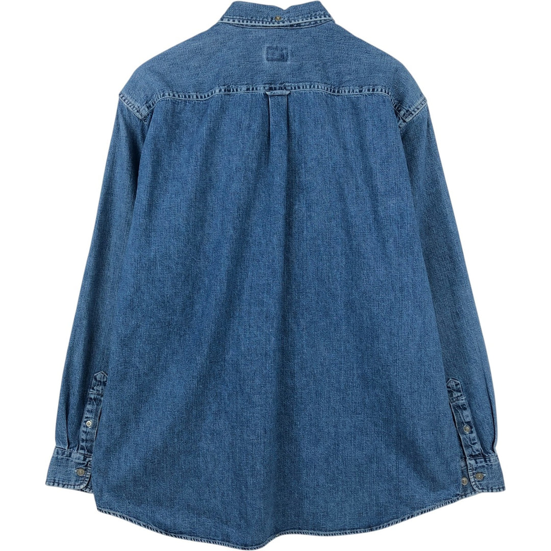 90s-00'S Calvin Klein Jeans Long-Sleeve Button-Down Denim Shirt, Men's Size M (Equivalent), Vintage cotton blue type Vintage Second Hand