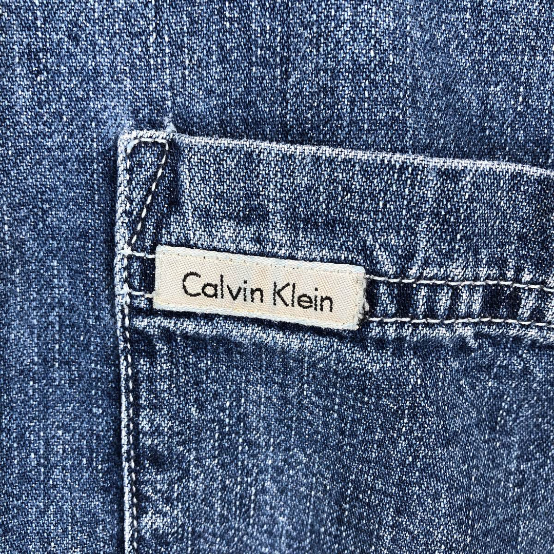 90s-00'S Calvin Klein Jeans Long-Sleeve Button-Down Denim Shirt, Men's Size M (Equivalent), Vintage cotton blue type Vintage Second Hand